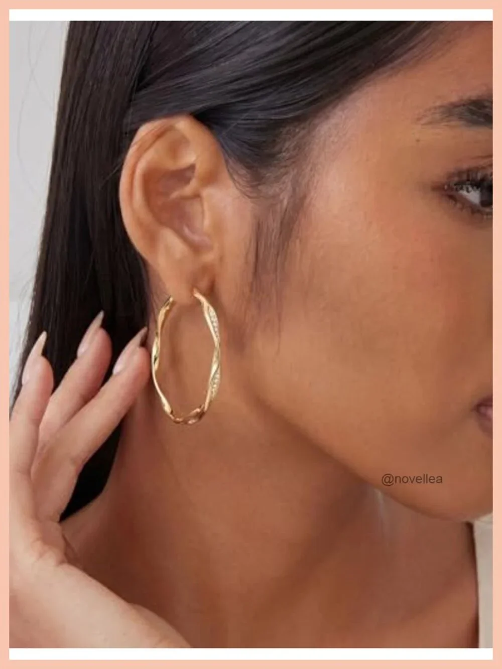 14K Gold Plated Twisted Hoop Earrings Hypoallergenic with Cubic Zirconia